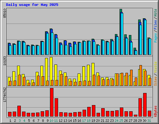 Daily usage for May 2025