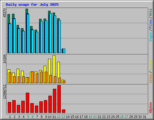 Daily usage for July 2025