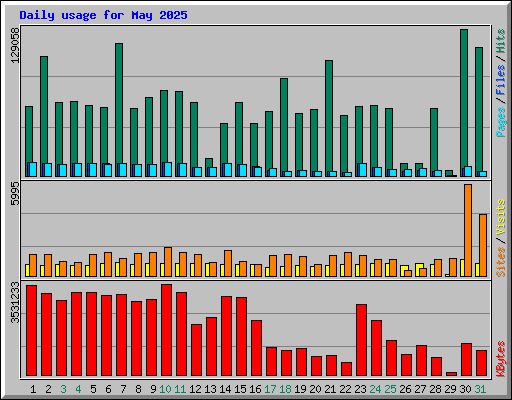 Daily usage for May 2025