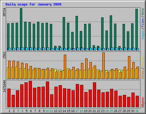 Daily usage for January 2026